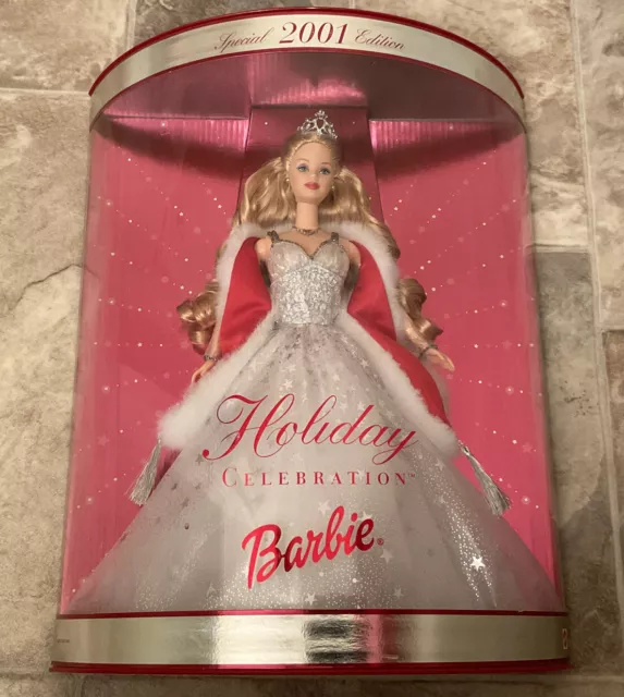 2001 Holiday Celebration Barbie Doll Mattel Special Edition Christmas #50304