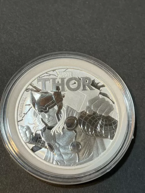 2018 Tuvalu Thor Marvel Series 1 oz .9999 Pure Silver Coin  Tuvalu Perth Mint