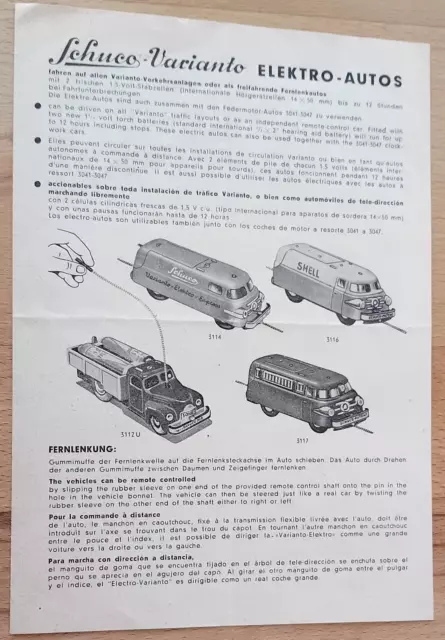 SCHUCO  Varianto  Broschüre von 1954  / Flyer / Katalog  / Prospekt / Original