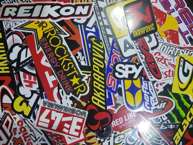 50 Sponsor Auto Stickers Helmet Motorcycle Motocross Car Racing Bike Decals Logo