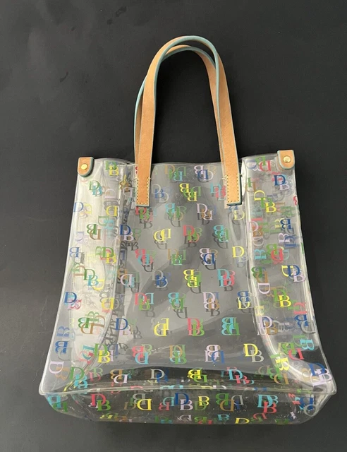 Dooney & Bourke Clear Lunch Bag Tote w/Leather Handles Small