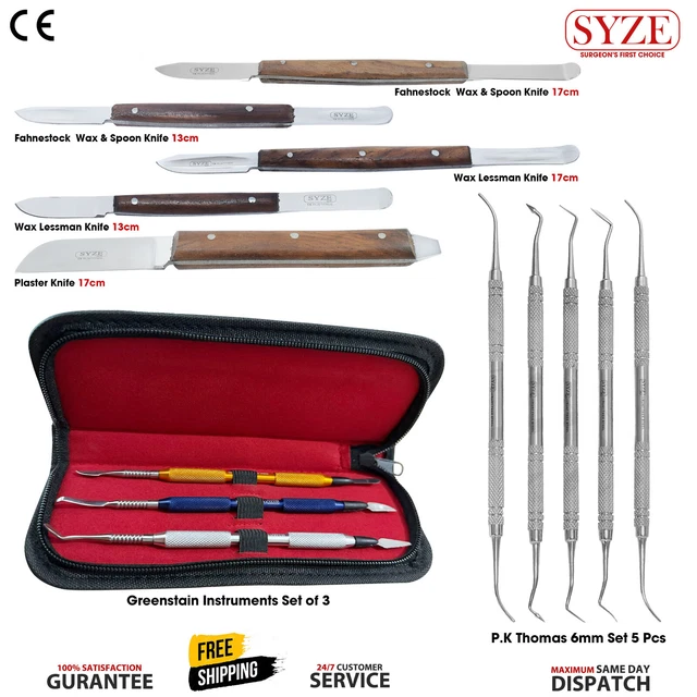 ODM P.K. Thomas Set Of 5 Dental Wax Modelling Carvers - Stainless Steel Lab Tools