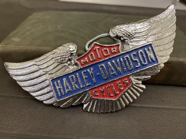 Rare Harley Davidson Large Wings Belt Buckle. 759