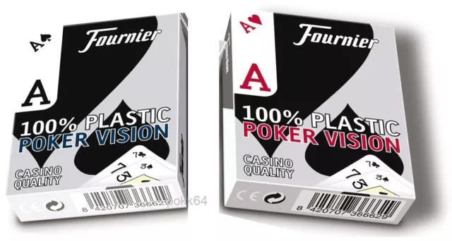 Fournier EPT - Jeu de 55 cartes 100% plastique – format poker - 2 index  Jumbo