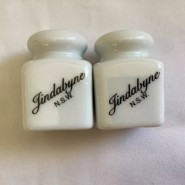 VINTAGE SALT AND PEPPER SHAKERS - Souvenir Of Jindabyne - Small Size