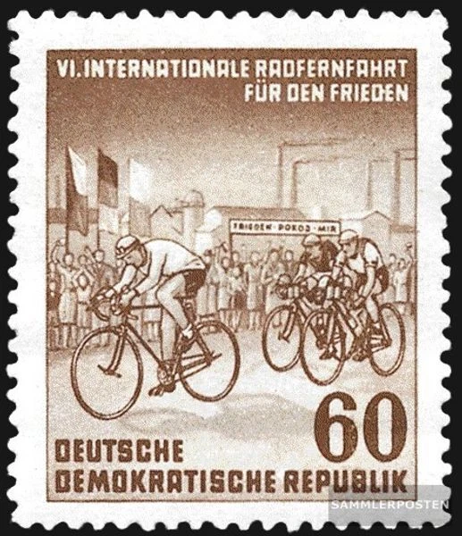 DDR 357Y II, seltenes Wasserzeichen postfrisch 1953 Internationale Radfernfahrt