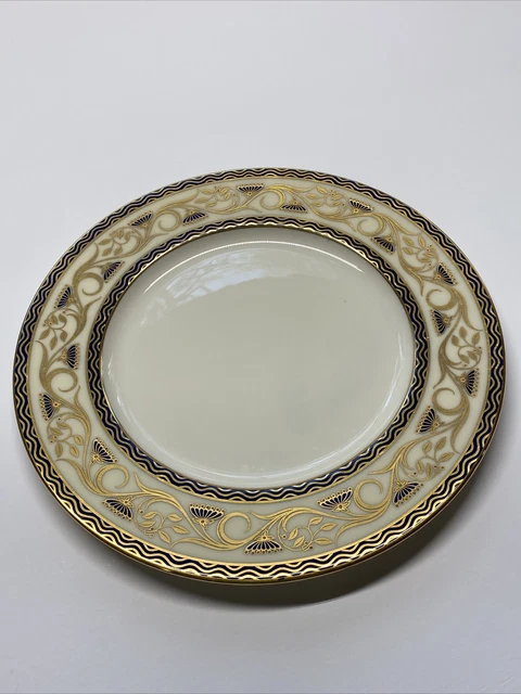 Lenox Cobalt Blue & Gold Art Nouveau Floral Dinner Plate Green Mark 1930 - 1953