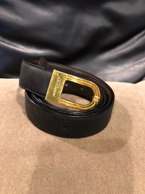 ST Dupont Men’s Reversible Belt With Gold Buckle