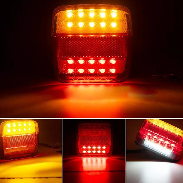 2Pc 12V LED Rear Tail Lights Indicator Stop Light Trailer Caravan Van Truck Lamp