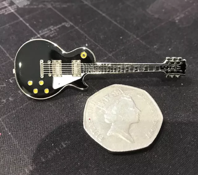 Gibson Les Paul Black Guitar Enamel Pin Badge Gift For Music Lovers (Pb101)