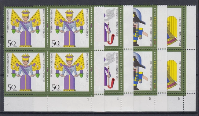 BUND 14841487 ECKRAND rechts unten 4er Block mit FN Weihnachten kompl