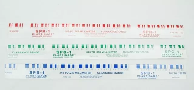 PLASTIGAUGE PLASTIGAGE GREEN Red Blue Rod Main Bearing Clearance strips EUR  37,47 - PicClick IT