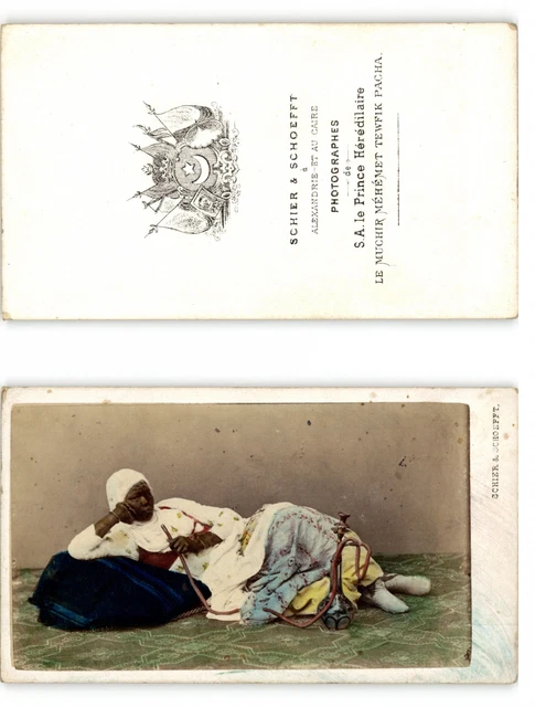 Tirage Albuminé Original Naya & Schoefft - Les Joueurs De Musique Au Caire (1876) - 25x20 Cm