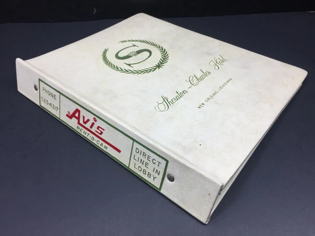 Vintage Hotel Room Services Binder Book Ads Sheraton Charles New Orleans LA