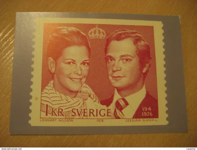 Wedding King Carl XVI Silvia Sommerlath 1976 Letter Postage Card Sweden Royal Fa