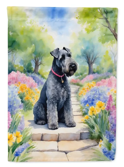 Kerry Blue Terrier Spring Path Flag Canvas House Size DAC6657CHF