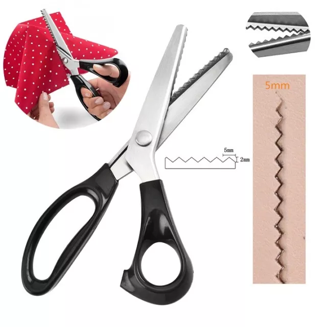 Stainless Steel Zig Zag Scissors Cut Sewing Crafts Dressmaking Pinking Shears