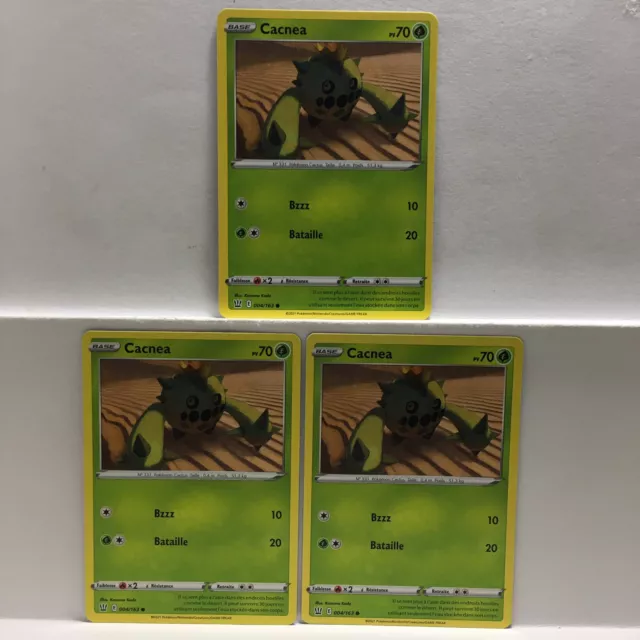 Lot of 3 Common Cards Cacnea 004/163 Pokemon Combat Styles New (1003)