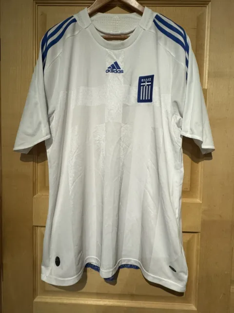Greece National Team 2008 ADIDAS Home Kit Soccer Football Hellas White XL