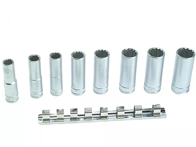 Teng 1/2in Drive M1207 Socket Clip Rail Set, 8 Piece TENM1207