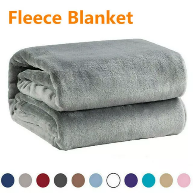 Luxury Soft Fleece Throw Blanket Large Sofa Bed Thick Warm Faux Fur Mink Double