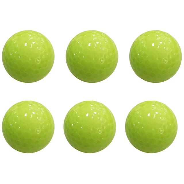 6 Pcs Golf Fluor Zierende Kugel Synthesekautschuk Schlagbälle Glühtraining Green