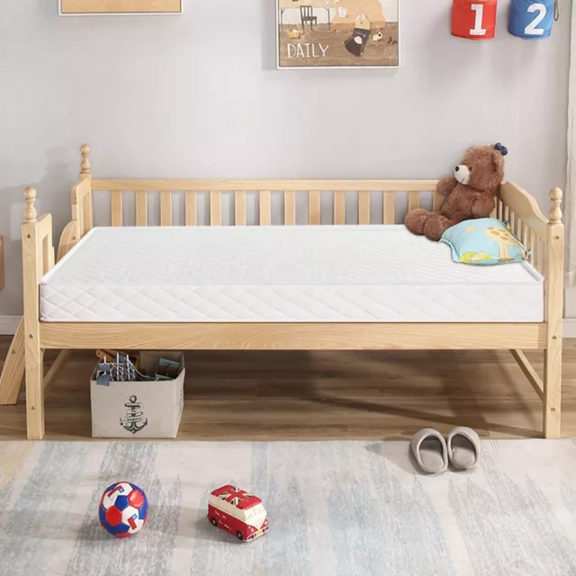 Baby Crib Cot Mattress Toddler Bed Bonnell Spring Foam PEVA Fabric Mattresses 3