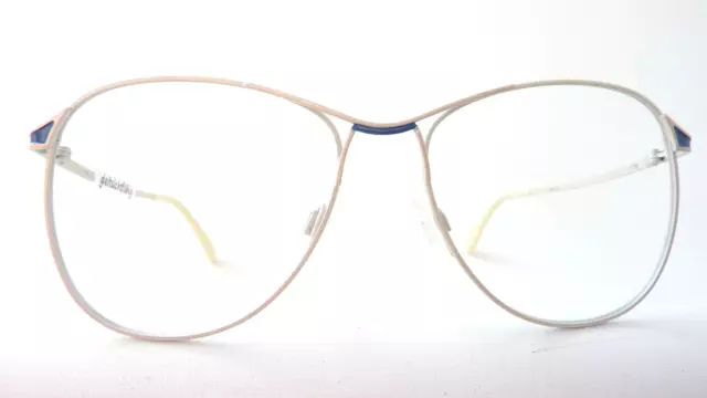 Lässige 70er Jahre Damenbrille weiß-silber Metallgestell Hippie Boho 70er 70s