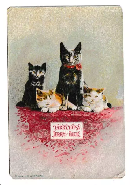 Adorable Kitten Gale Company Sulky Chilled Plow Agricultural Antique Trade Card