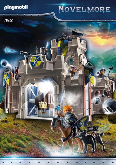 PLAYMOBIL 70222 Mur Angle Citadelle + 71483 - Château Chevaliers Novelmore (occasion, Bon état)