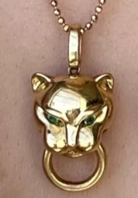 ANITA KO 18k Panther 18K Yellow Gold Pendant  MSRP $4000