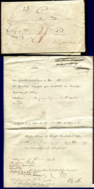 PREUSSEN: Vorphila Brief 1818 von KOBLENZ nach BURGBROHL - mit Inhalt  #38252