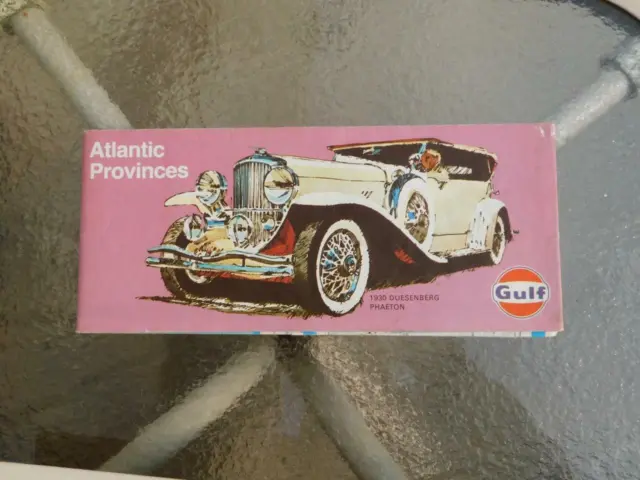 Map Atlantic Provinces Gulf Gas Oil Service Station Advertising 1970 Old Car