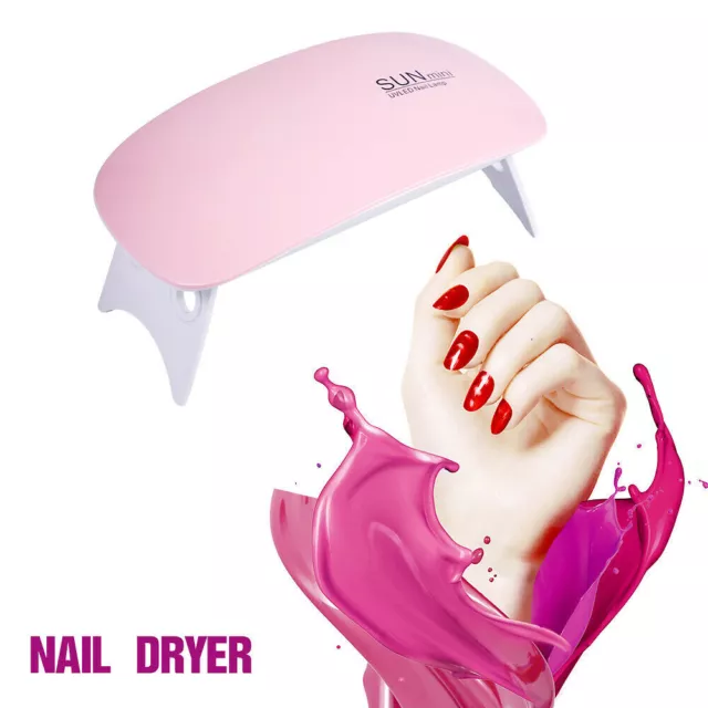 6W SUN Mini Nail Dryer UV Gel Polish Curing LED Lamp Portable Manicure Tool