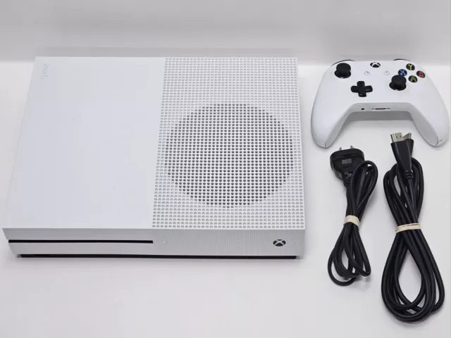 Microsoft Xbox One S 500GB White Console + Controller + Cords - 1681 Tested