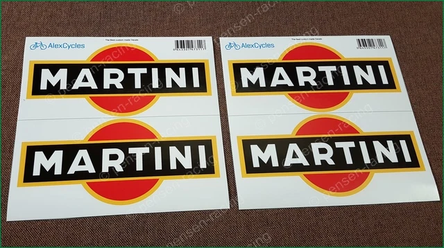 Sticker Sponsor MARTINI Pour Auto Tuning - Décalcomanie Pré-découpée, 28cm, Ritrama Italie