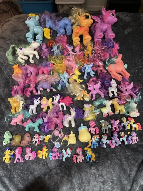 Large Lot Of My Little Pony & Faux Figurines Need Restoration 70+ Pieces G1 G4