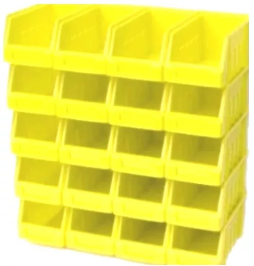 20  Yellow Size 2 Stacking Parts Storage Bins Garage Home Workshop