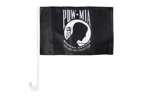 USA Pow Mia / schwarz, weiß Autofahne Autoflagge Fahnen Auto Flaggen 30x40cm