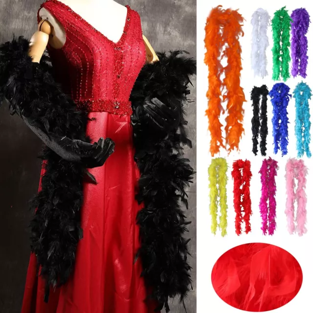 38-40g Luxury Feather Boa Dance Burlesque Fancy Dress UK 2M Thick 11 Colours