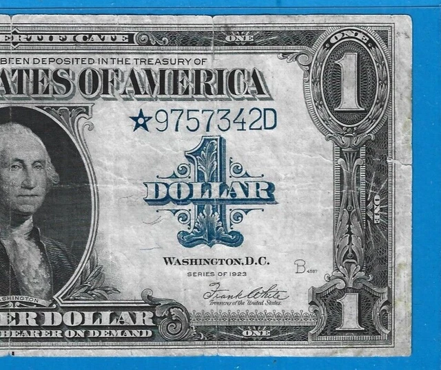 1923 $1 Star Silver Certificate Horse Blanket,FR 237*,Large Blue Seal,Fine,Nice!