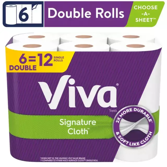 Select-A-Size Paper Towels, 12 Double Rolls, White