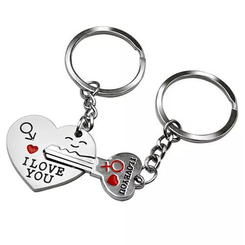 "I Love You" Heart Keyring Set Boyfriend Girlfriend Lovers Gift