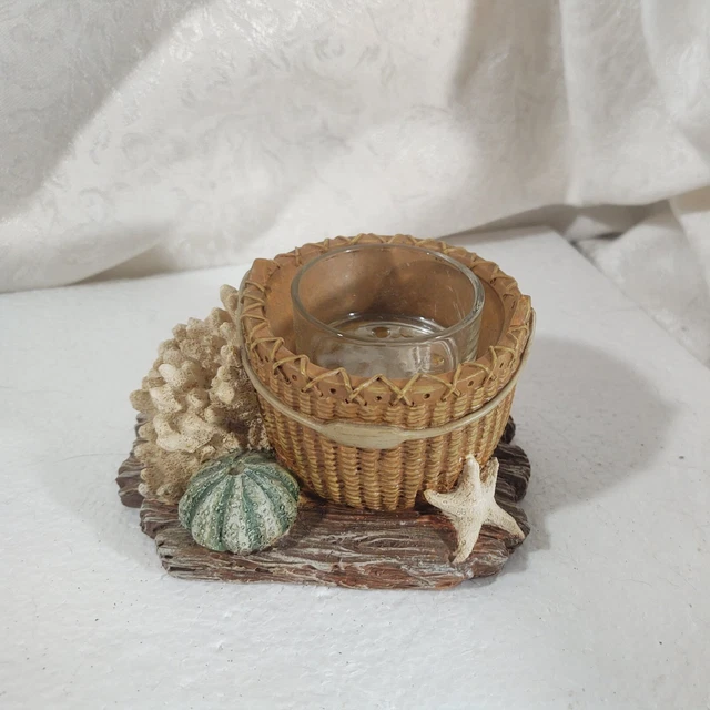 Yankee Candle Beach Basket Tealight Holder - EUC