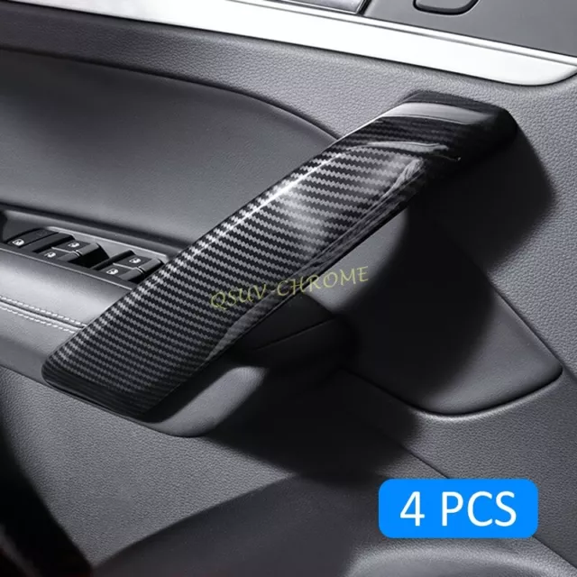 For Audi Q5 2017-2022 Carbon Fiber Car Interior Door Handles Knob Cover Overlay