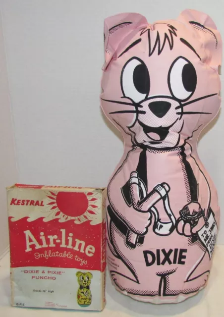 1960s Kestral Hanna-Barbera Pixie and Dixie Puncho Bag Punching Bag in box