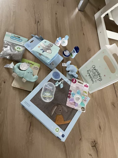 Geschenk Set baby Boy junge z. B. Windeltorte blau Sterntaler Babylove Nip