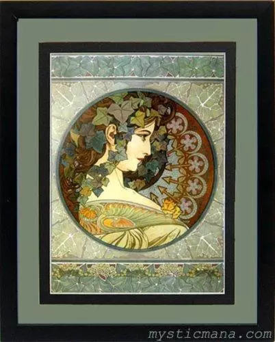 Alphonse Mucha Poster "La Lierre" Art Nouveau Framed Advertisement Print