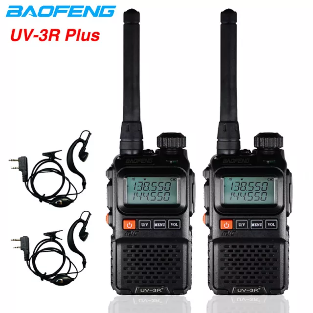 2Sk Mini Baofeng Uv3R+ Plus Walkie Talkie Dual Band Uhf/Vhf Ham Radio A Due Vie