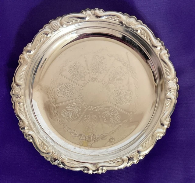 Vintage 4” Ep On Steel Silver-plated Wine Coaster/Plate | Made In Italy